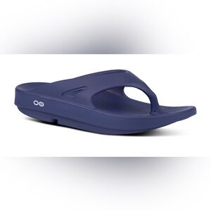 NWT Oofos Ooriginal Recovery Thong Flip Flop Sandal Men 9 Women 11 Navy Blue